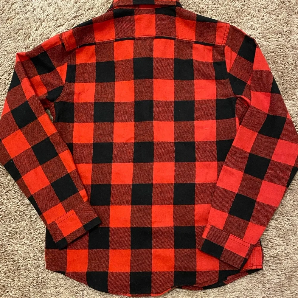 PLAID Long Sleeve button up shirt Red and black Boys size 8✨Like New✨ very nice - Picture 4 of 6